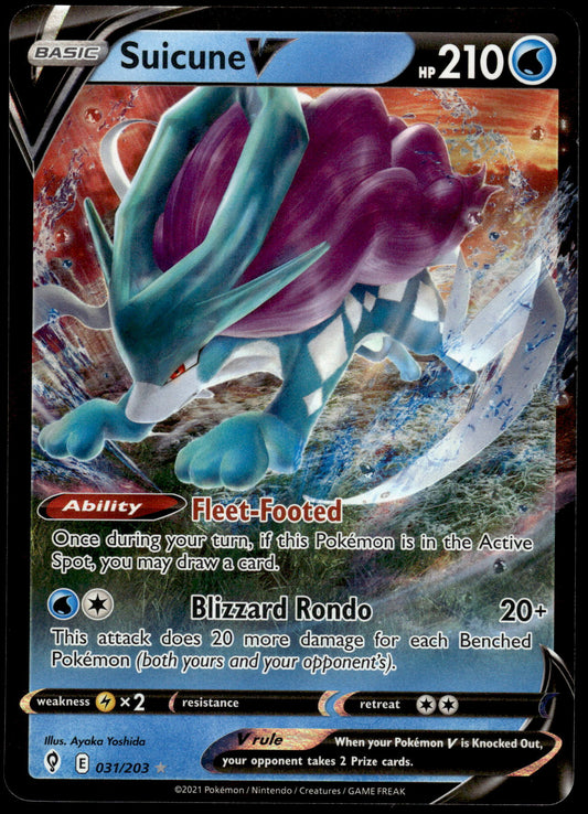 Suicune V 031/203 SWSH Evolving Skies Pokemon [NM]