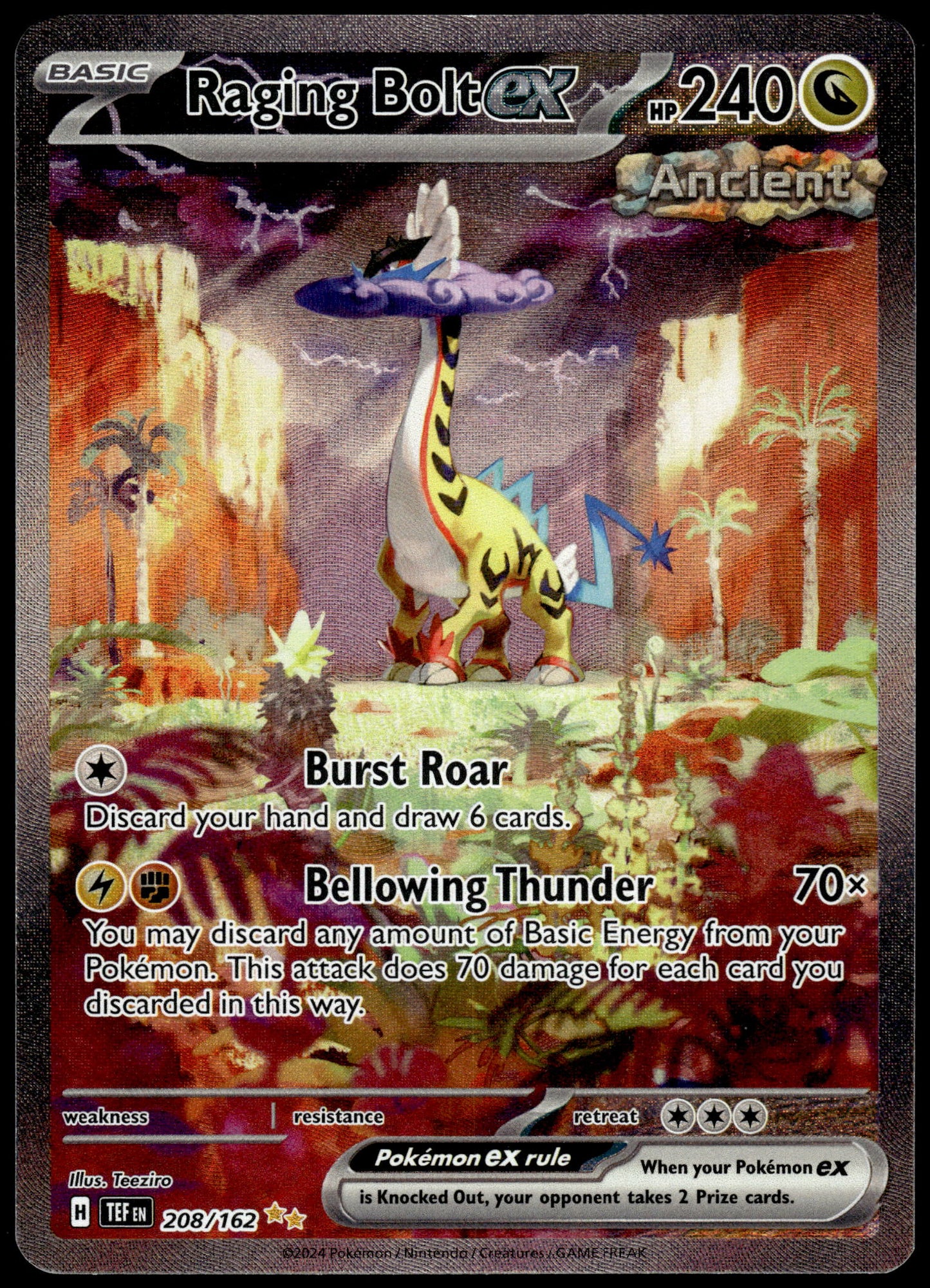 Raging Bolt ex 208/162 SIR SV Temporal Forces Pokemon [NM] (1)