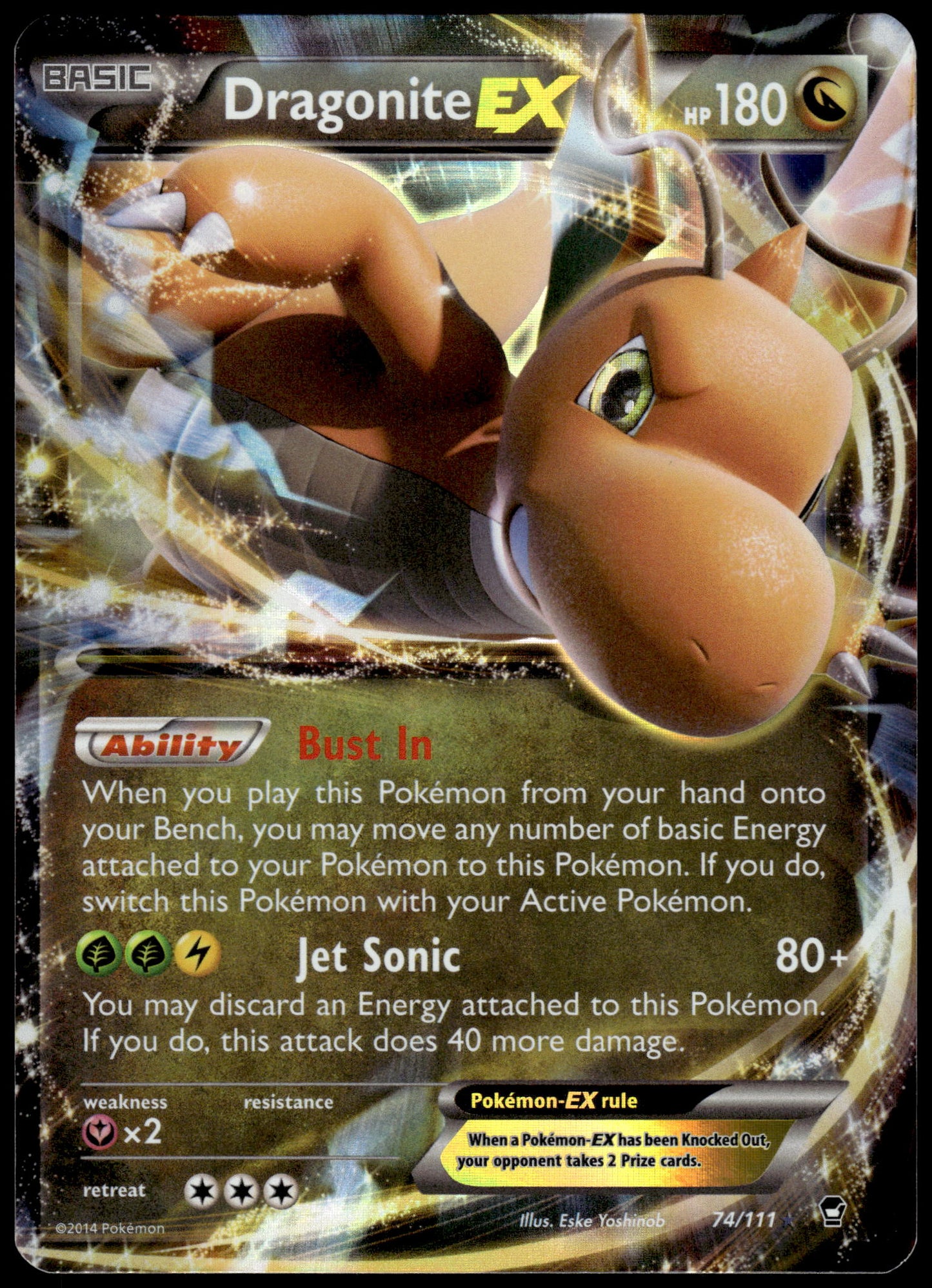 Dragonite EX 74/111 XY Fusion Fists Pokemon [DMG] (1)
