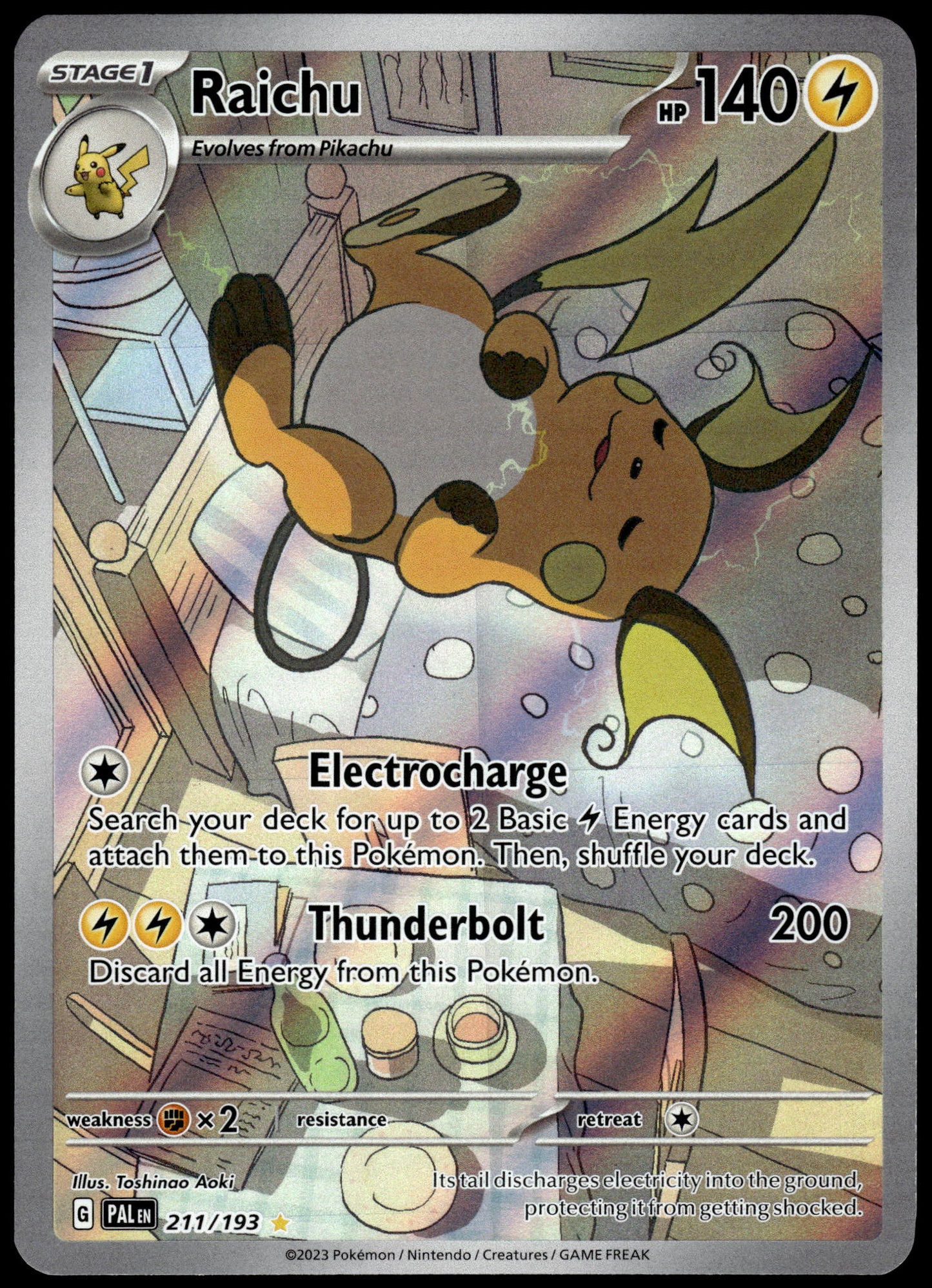 Raichu 211/193 Illustration Rare SV Paldea Evolved Pokemon [NM] (2)