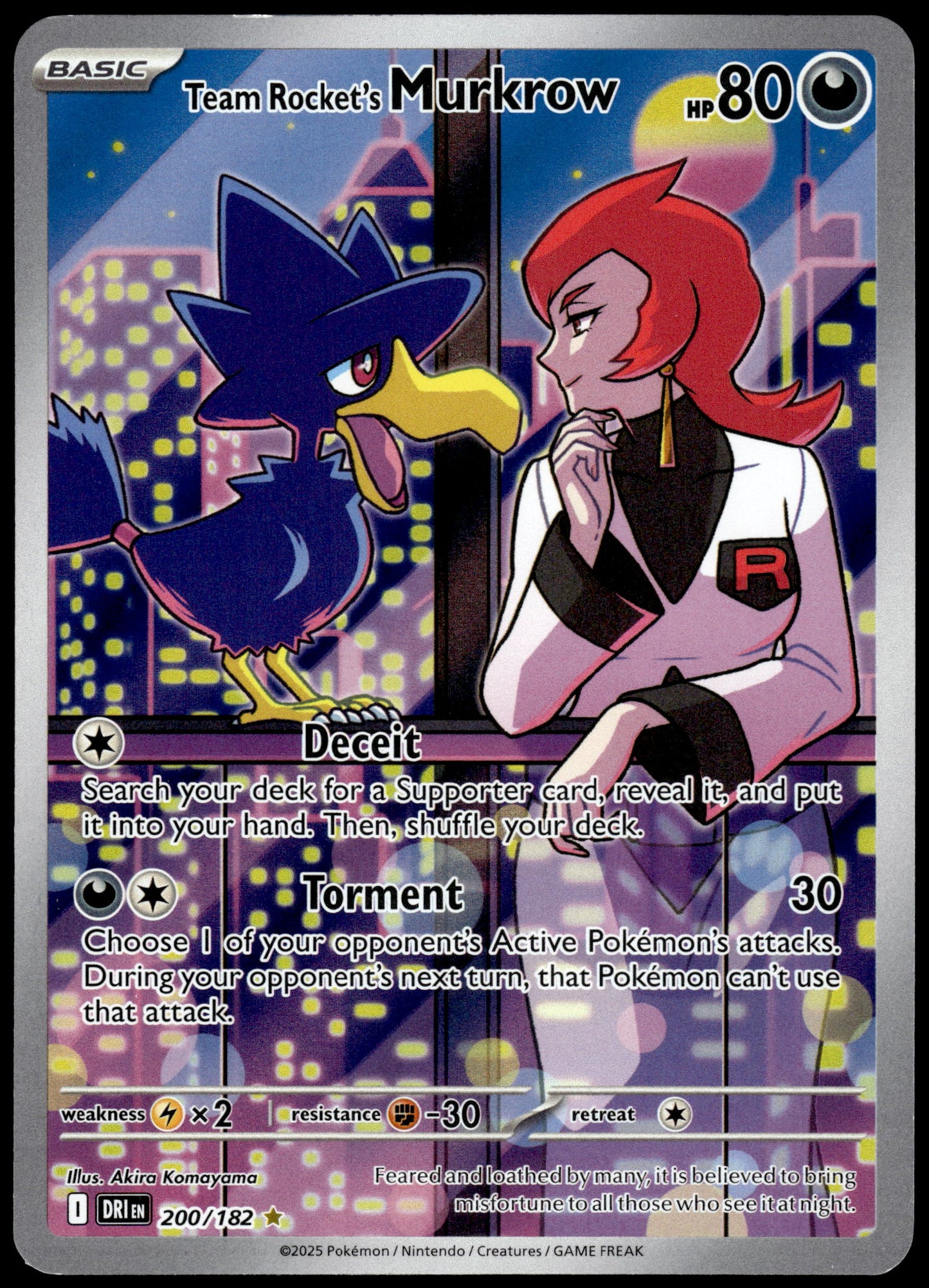 Team Rocket's Murkrow 200/182 Illustration Rare SV Destined Rivals Pokemon [NM] (1)