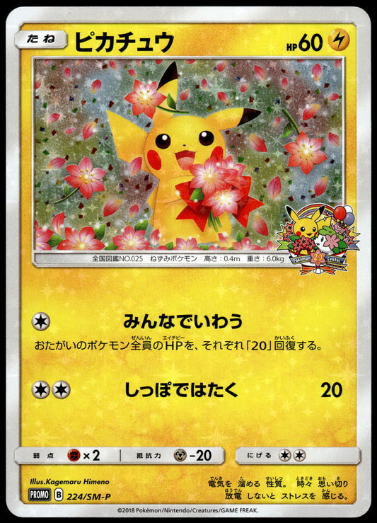 Pikachu Holo 224/SM-P 20th Anniversary Campaign Bouquet Promo Pokemon [NM] (1)