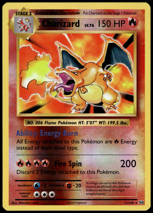 Charizard Holo Reverse 11/108 XY Evolutions Pokemon [NM] (2)