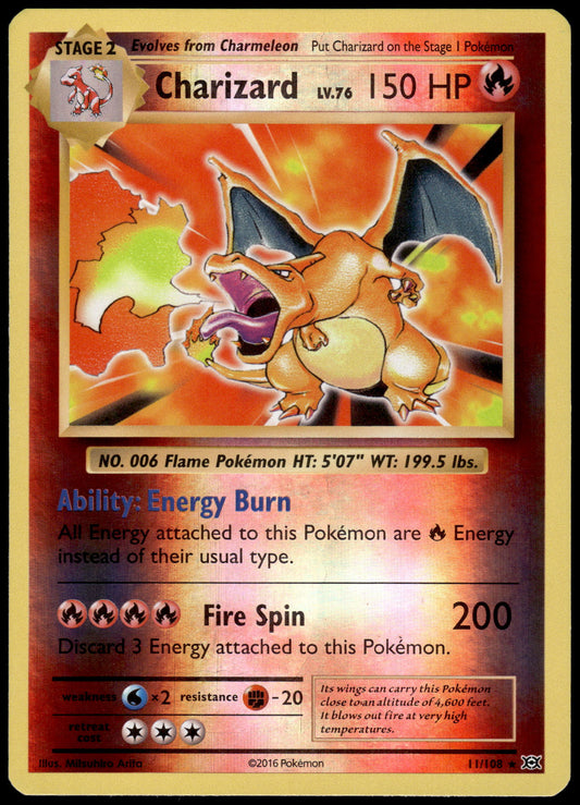 Charizard Holo Reverse 11/108 XY Evolutions Pokemon [NM] (3)