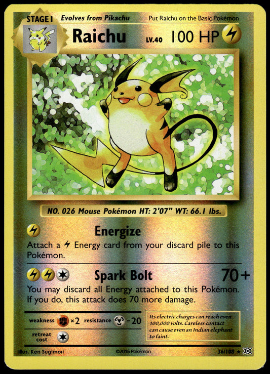 Raichu Reverse 36/108 XY Evolutions Pokemon [PL] (1)