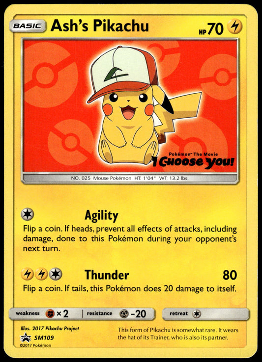 Ash's Pikachu SM109 Black Star Promo Pokemon [PL] (1)