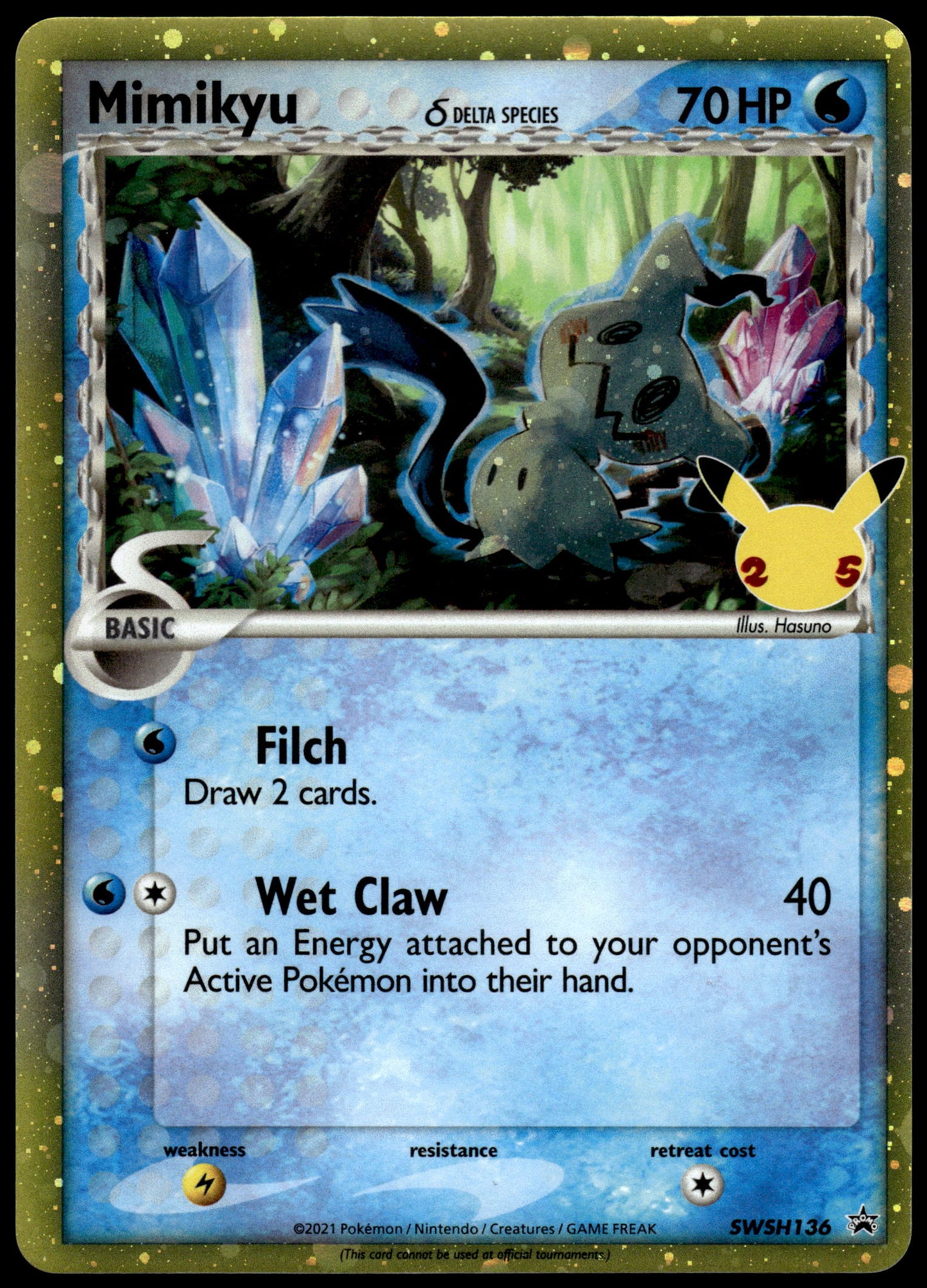 Mimikyu Delta Species Holo SWSH136 Celebrations Promo Pokemon [NM] (1)