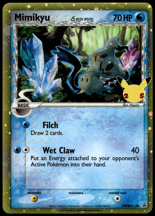 Mimikyu Delta Species Holo SWSH136 Celebrations Promo Pokemon [NM] (1)