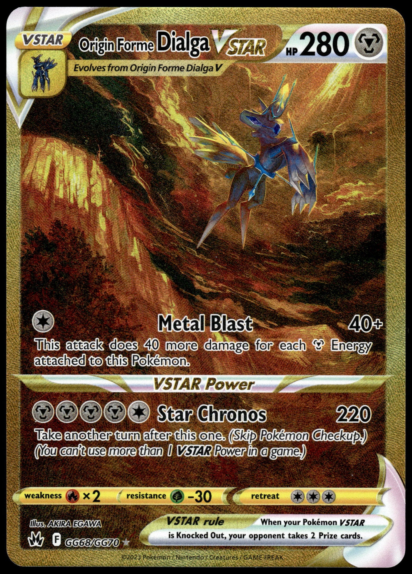 Origin Forme Dialga VSTAR GG68/GG70 SWSH Crown Zenith Pokemon [NM] (1)