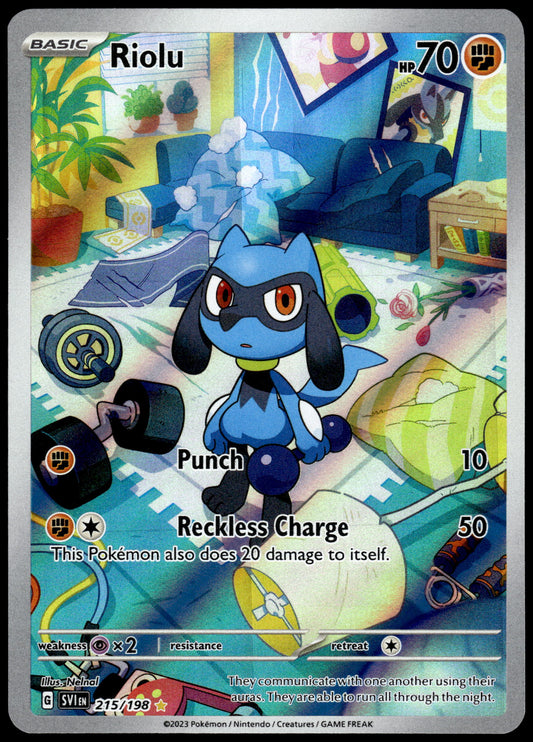 Riolu 215/198 Illustration Rare SV Scarlett Violet Base Set Pokemon [NM] (1)
