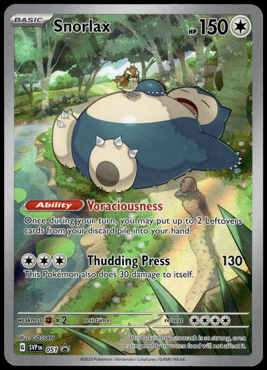 Snorlax SVP051 Illustration Rare MEW 151 ETB Promo Pokemon [NM] (1)