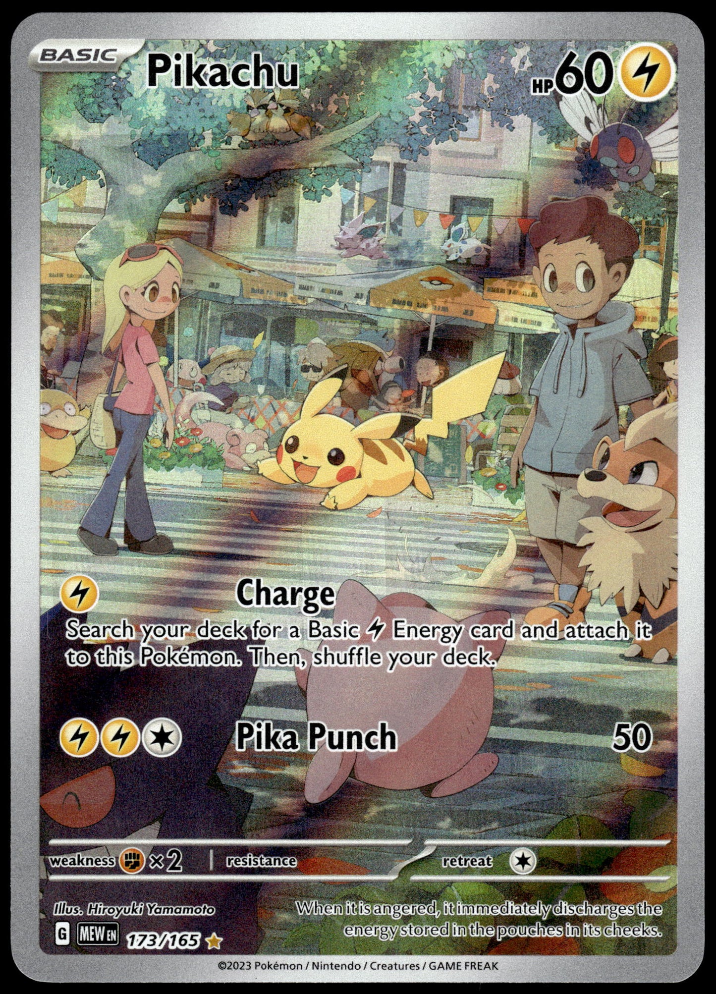 Pikachu 173/165 Illustration Rare SV MEW English 151 Pokemon [NM] (1)