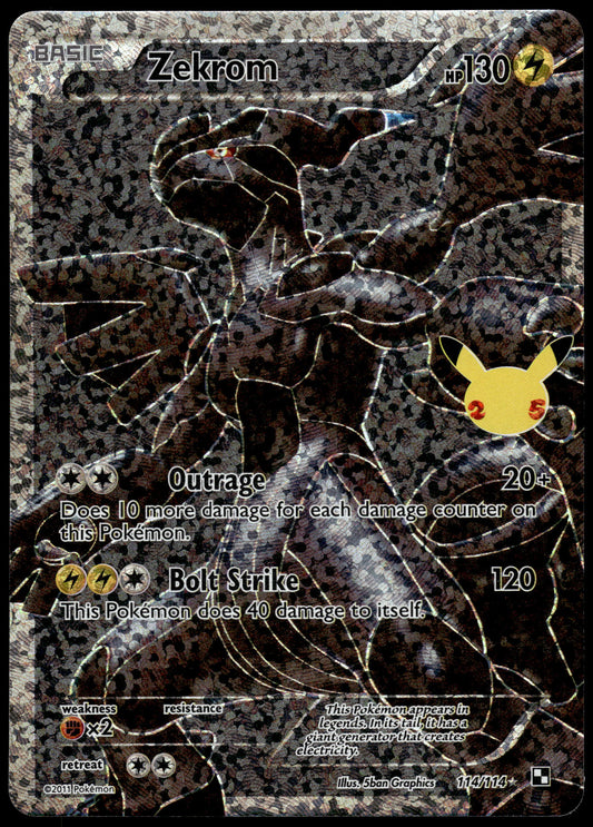 Zekrom 114/114 *crease* SWSH Celebrations Classic Collection Pokemon [DMG] (1)
