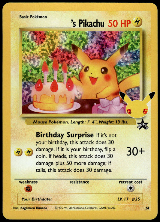 Birthday Pikachu #24 SWSH Celebrations Classic Collection Pokemon [NM] (1)