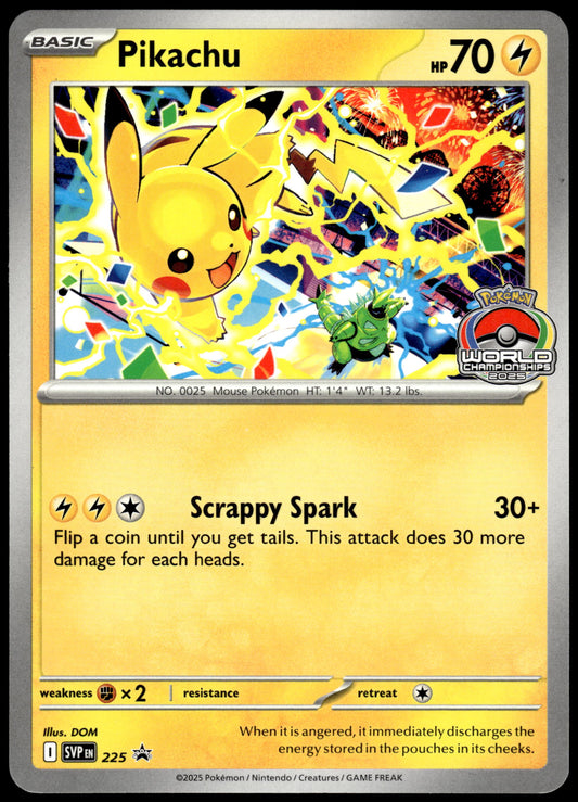 Pikachu SVP225 Black Star Promo 2025 World Championships Pokemon [NM] (1)