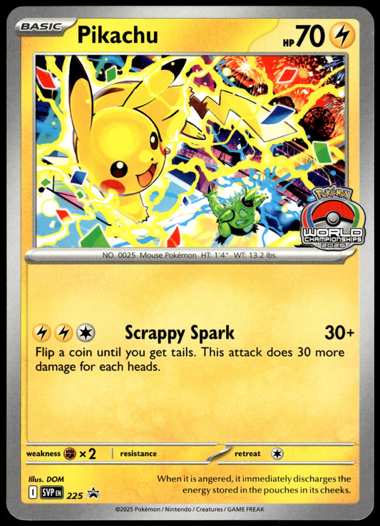 Pikachu SVP225 Black Star Promo 2025 World Championships Pokemon [NM] (3)