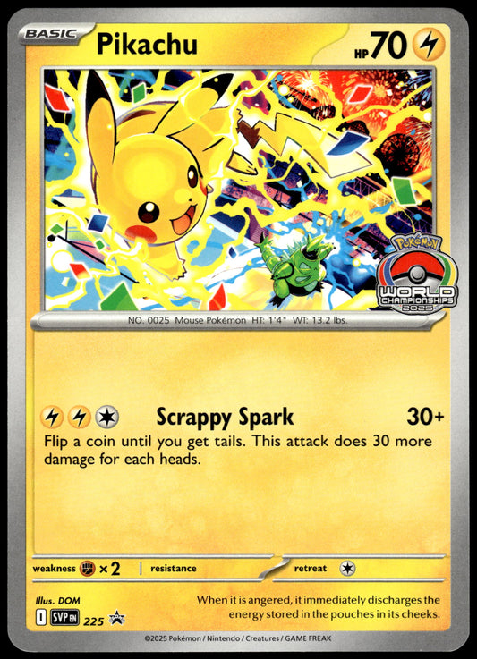 Pikachu SVP225 Black Star Promo 2025 World Championships Pokemon [NM] (4)