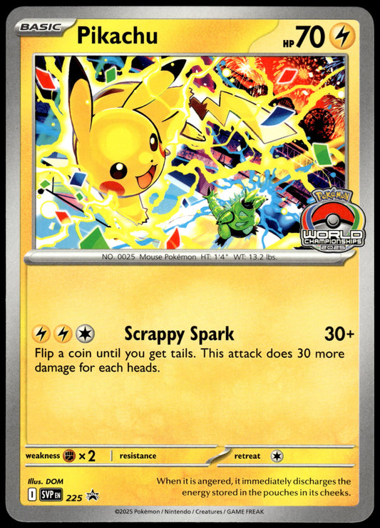 Pikachu SVP225 Black Star Promo 2025 World Championships Pokemon [NM] (5)