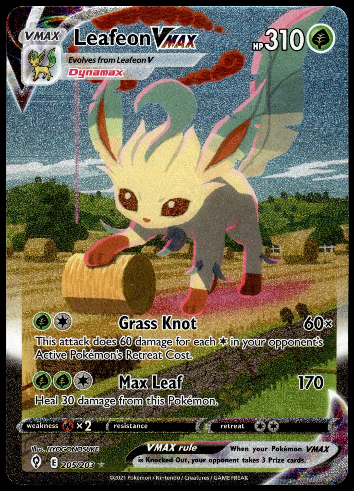 Leafeon VMAX 205/203 SWSH Evolving Skies Pokemon [NM] (1)