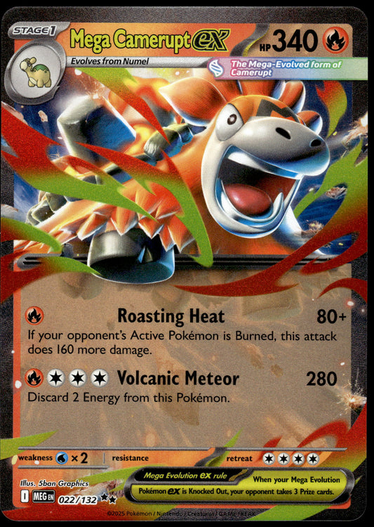 Mega Camerupt ex 022/132 MEG Mega Evolutions Pokemon [NM] (1)