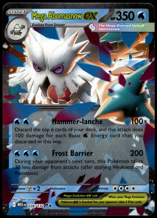 Mega Abomasnow ex 036/132 MEG Mega Evolutions Pokemon [NM] (1)
