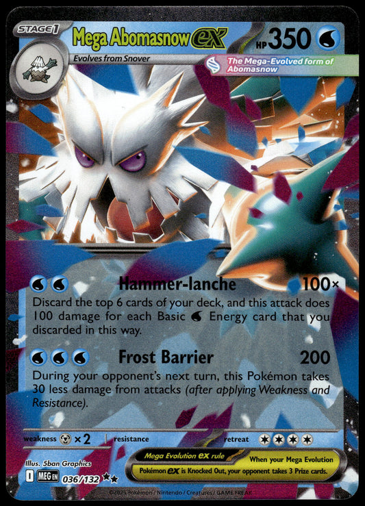 Mega Abomasnow ex 036/132 MEG Mega Evolutions Pokemon [NM] (2)