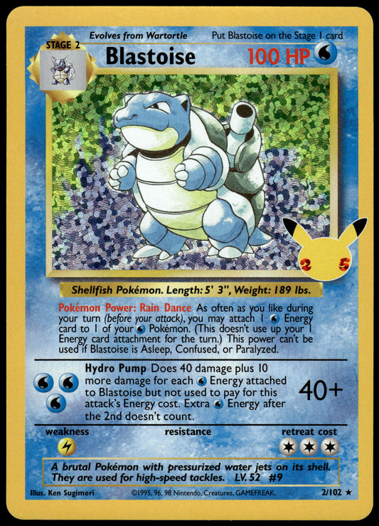 Blastoise Holo 2/102 SWSH Celebrations Classic Collection Pokemon [NM] (1)