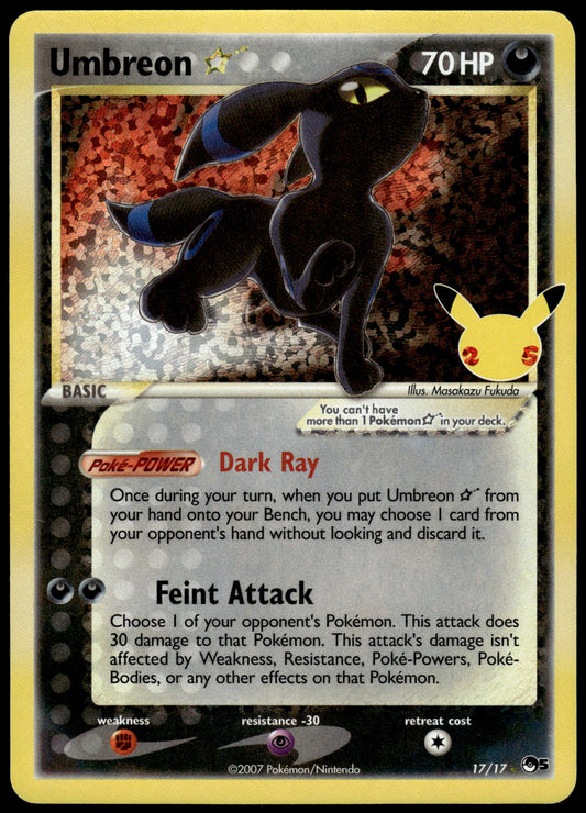 Umbreon Gold Star 17/17 SWSH Celebrations Classic Collection Pokemon [NM] (1)