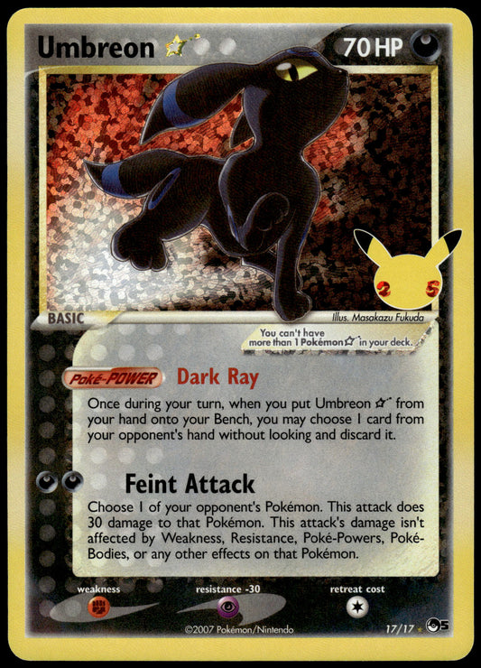 Umbreon Gold Star 17/17 SWSH Celebrations Classic Collection Pokemon [NM] (2)