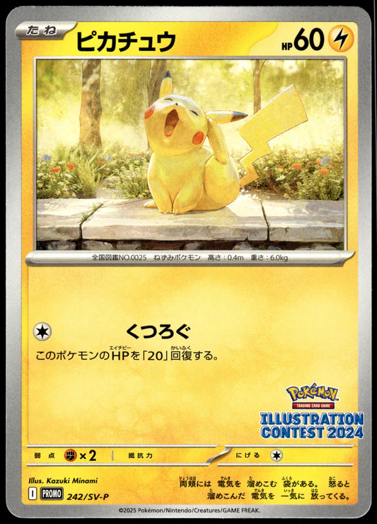 Pikachu 242/SV-P 2024 Illustration Contest Japanese Promo Pokemon [NM] (8)