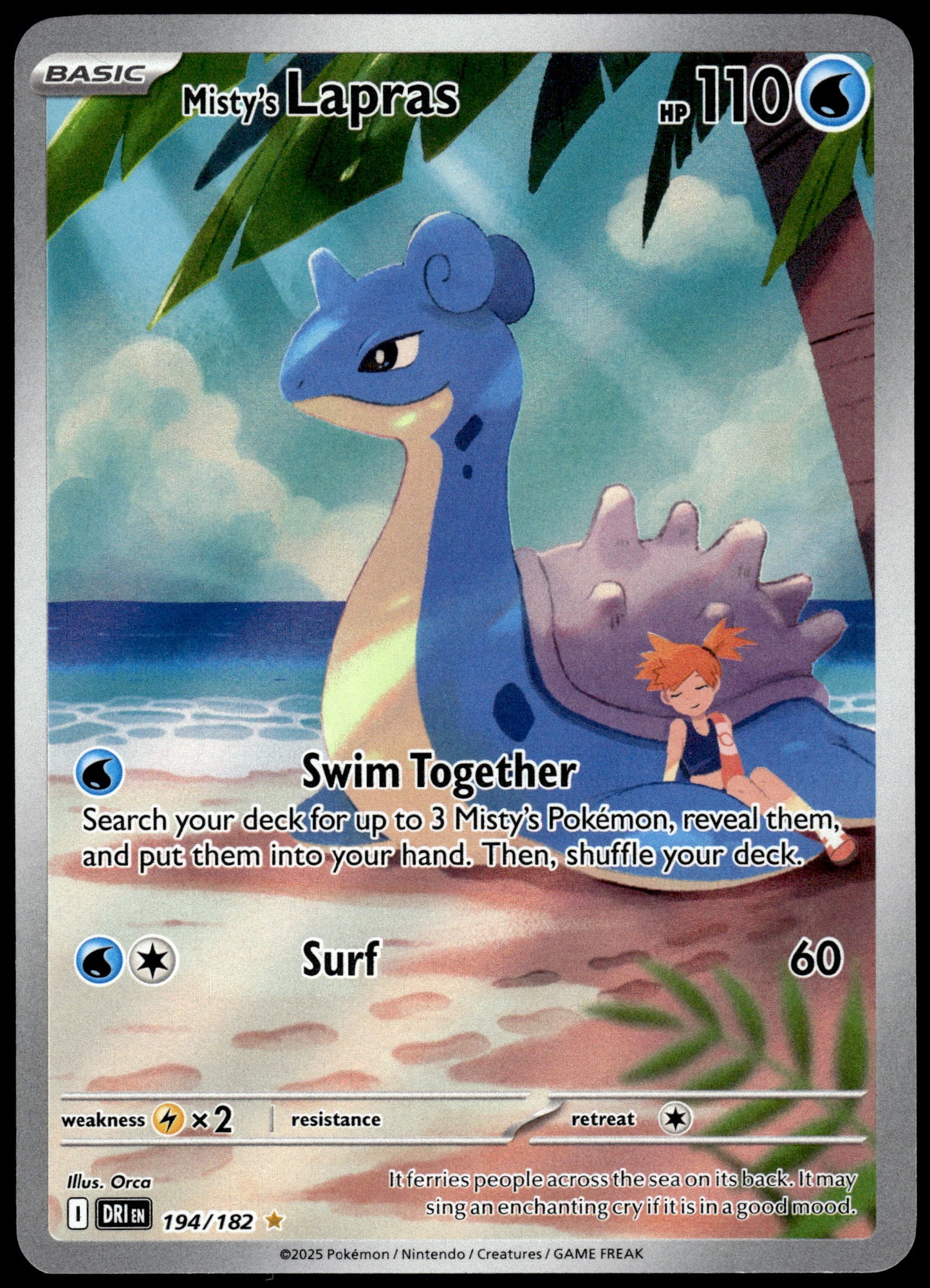Misty's Lapras 193/182 Art Rare SV Destined Rivals Pokemon [NM] (1)