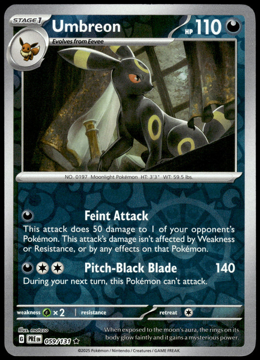 Umbreon Reverse 059/131 SV Prismatic Evolutions Pokemon [NM] (1)
