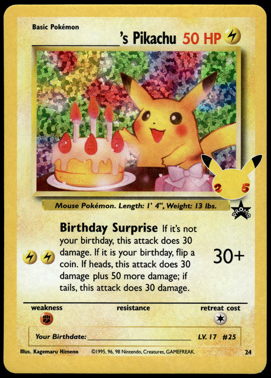 Birthday Pikachu #24 SWSH Celebrations Classic Collection Pokemon [NM] (2)