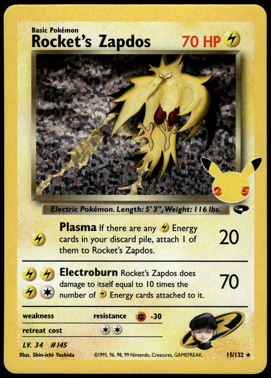 Rocket's Zapdos 15/132 SWSH Celebrations Classic Collection Pokemon [NM] (1)