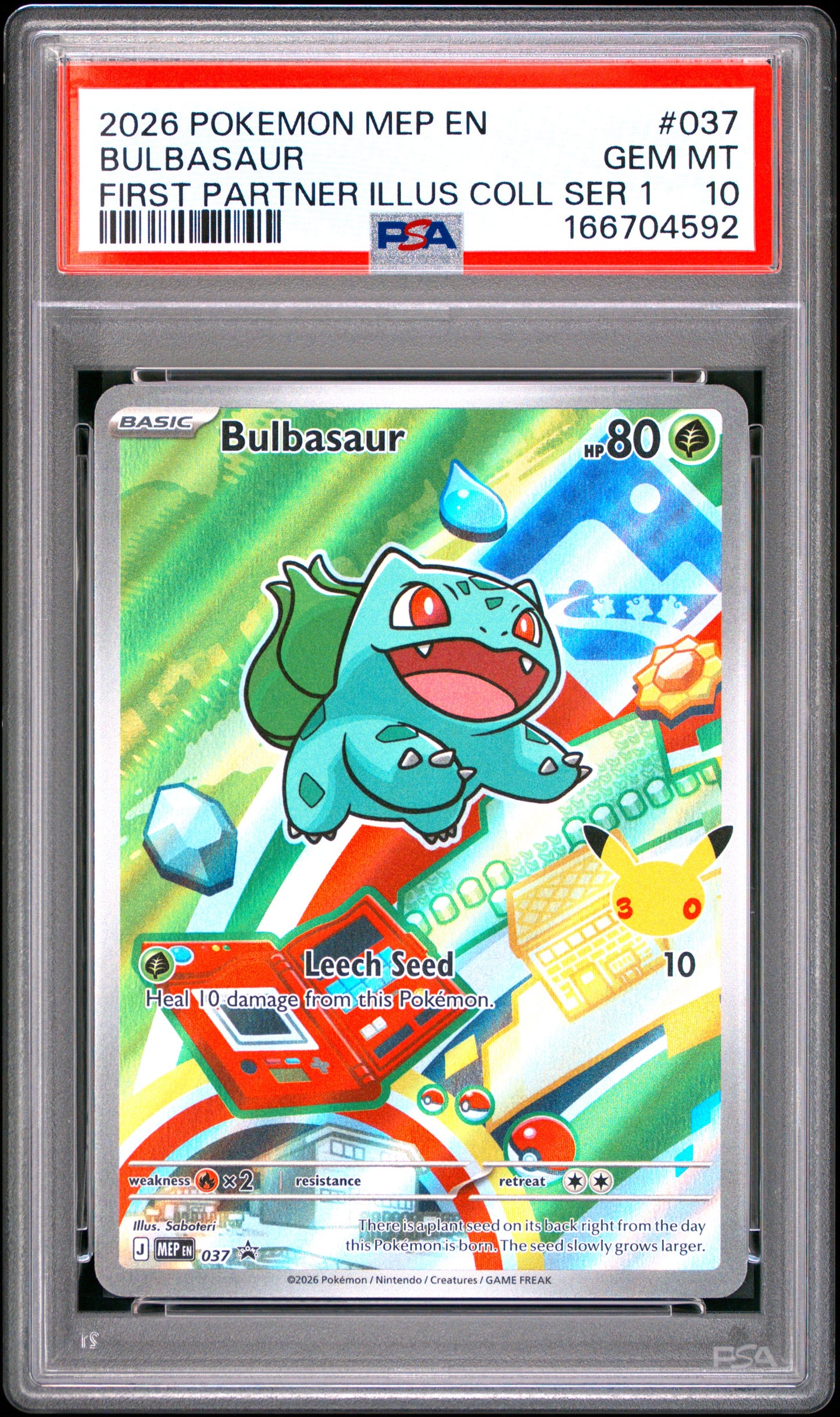 PSA 10 - Bulbasaur MEP037 First Partner Illustration Coll. Promo x592 - Pokemon