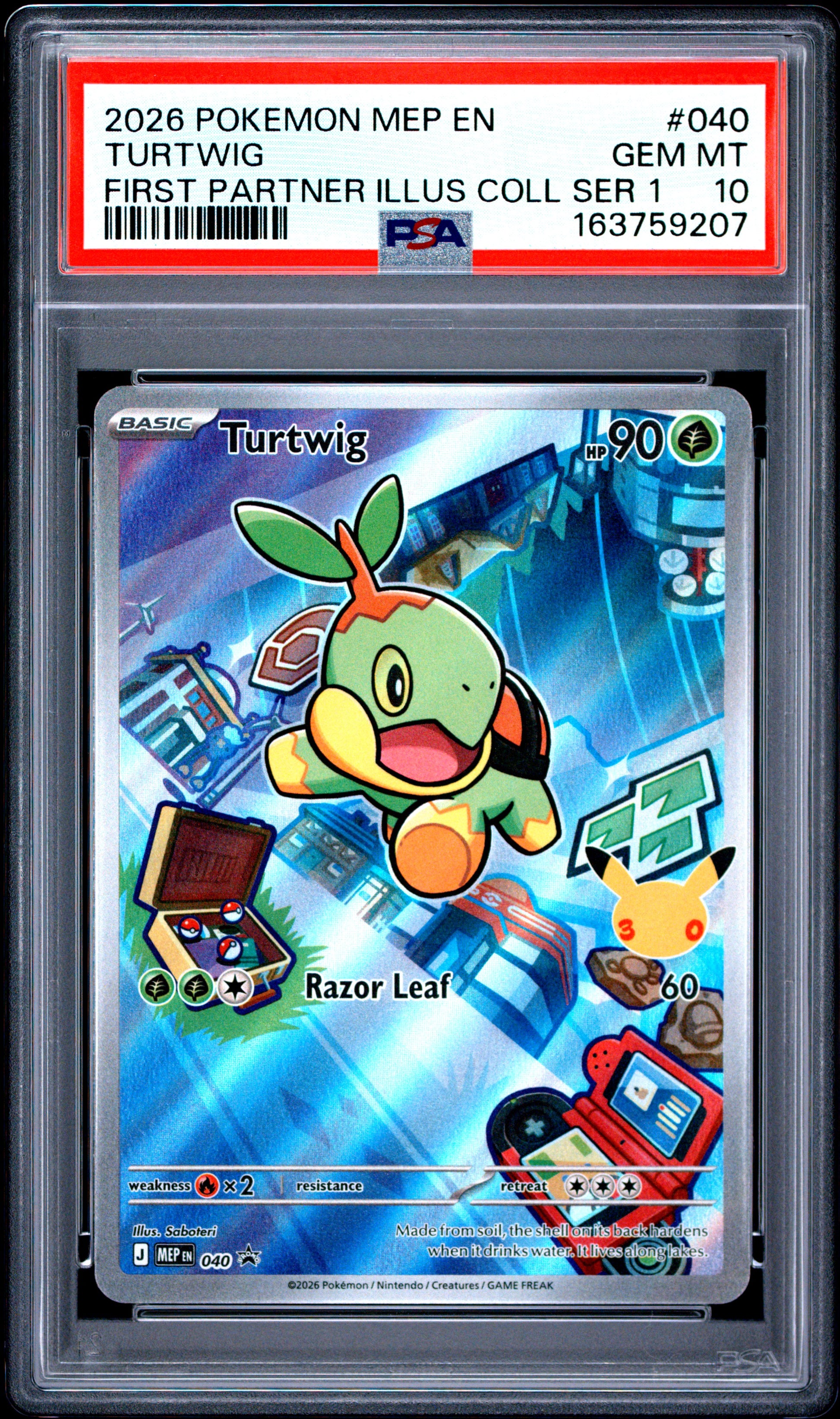 PSA 10 - Turtwig MEP040 First Partner Illustration Collection x207 - Pokemon