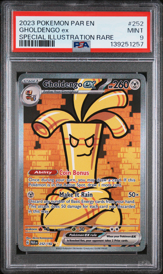 PSA 9 - Gholdengo 252/182 SIR SV Paradox Rift - Pokemon
