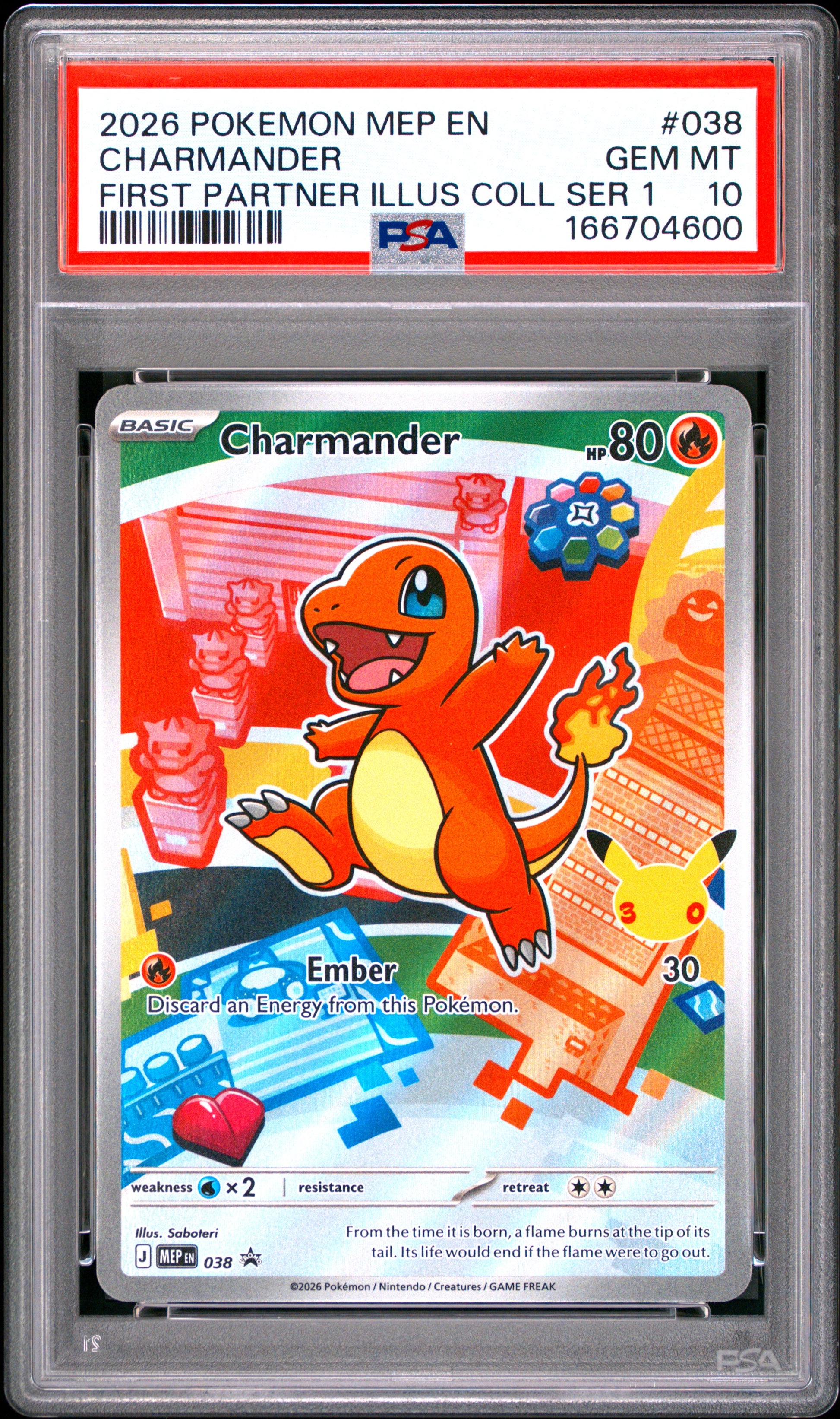 PSA 10 - Charmander MEP038 First Partner Illustration Coll. Promo x600 - Pokemon