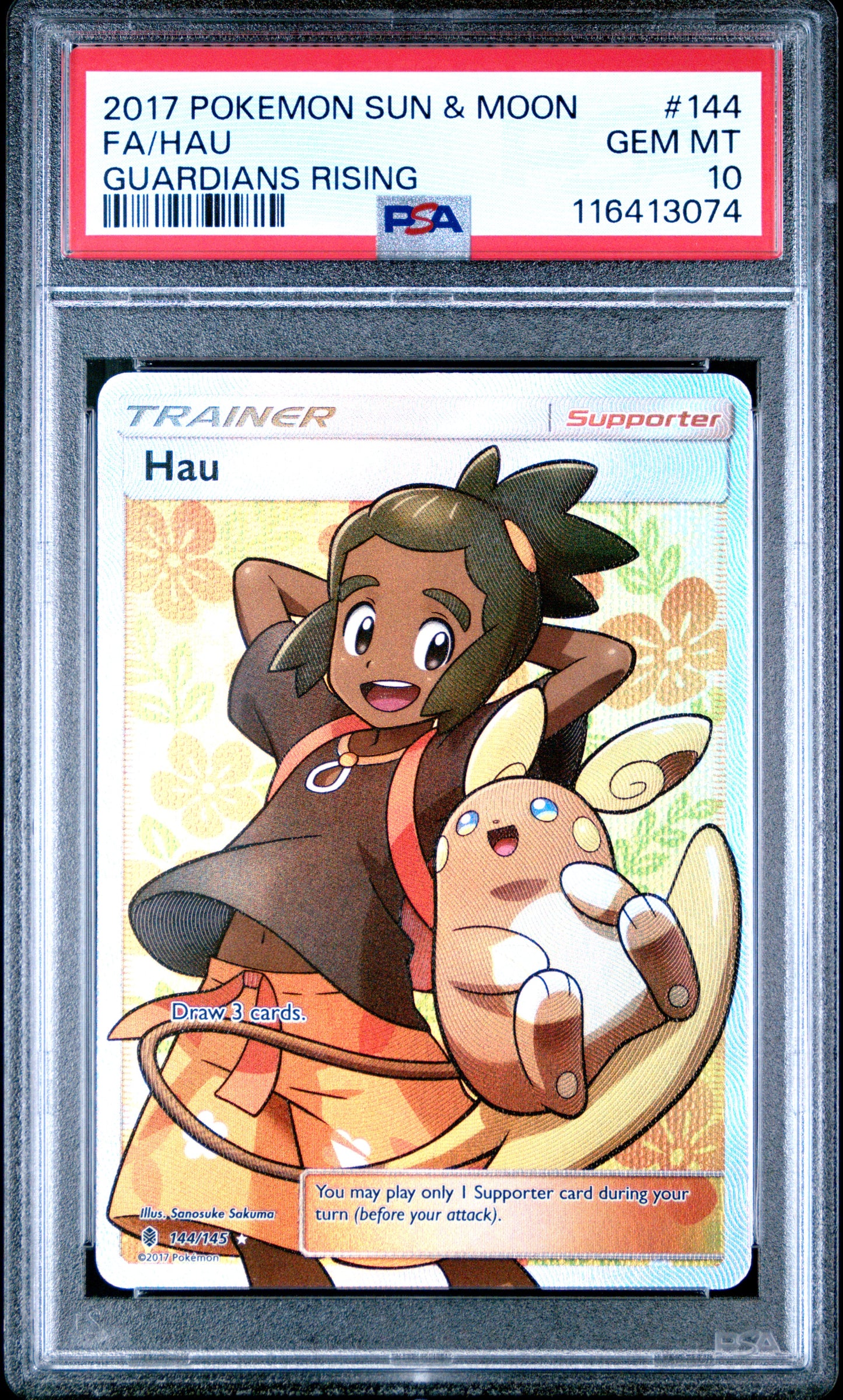 PSA 10 - Hau 144/145 SM Guardians Rising - Pokemon