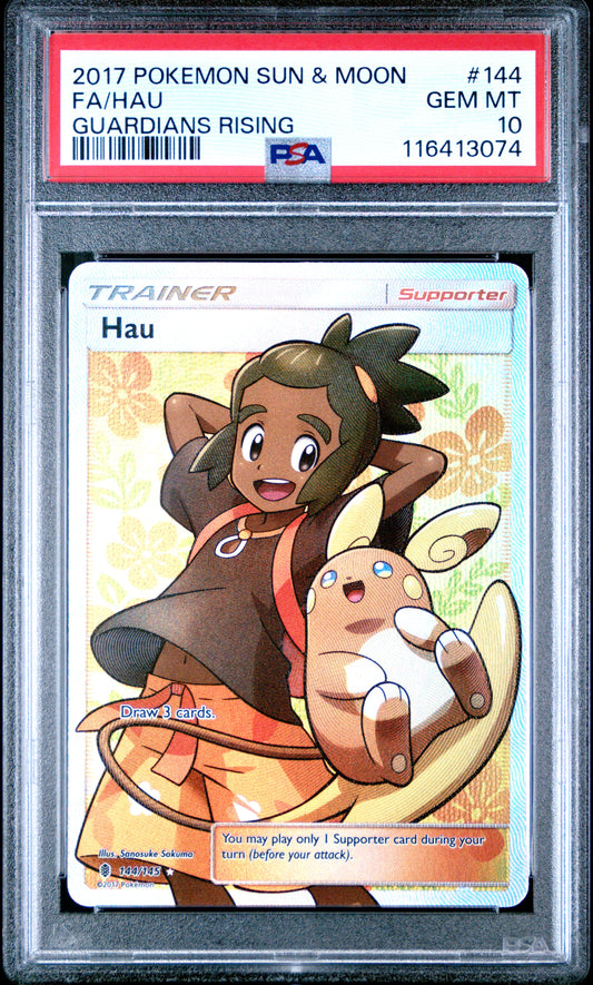 PSA 10 - Hau 144/145 SM Guardians Rising - Pokemon