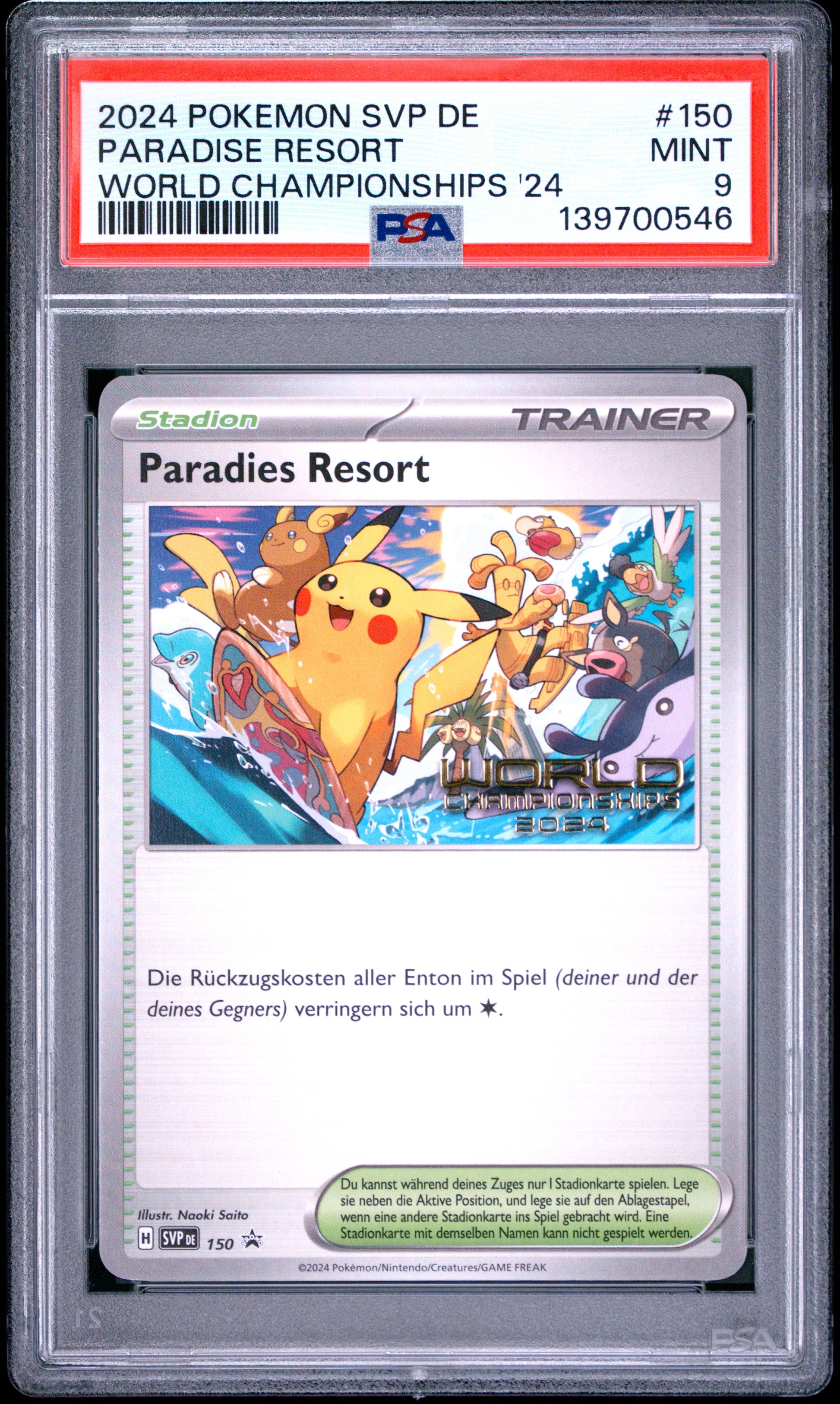 PSA 9 - Paradise Resort SVP150 German World Championships '24 x546 - Pokemon