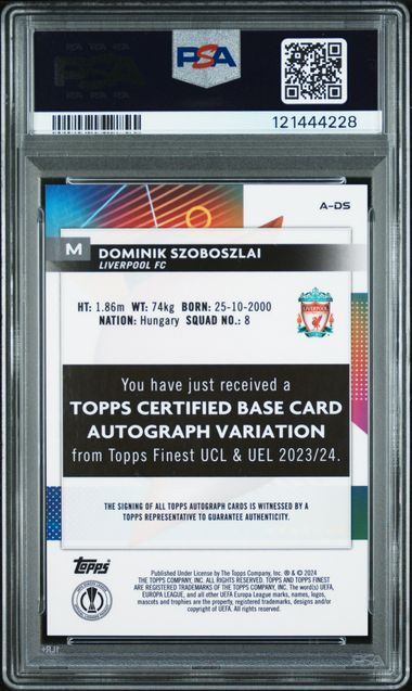 PSA 10 - Dominik Szoboszlai Topps Finest Autograph 23-24 - Football