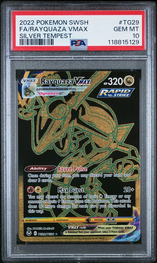 PSA 10 - Rayquaza VMAX TG29/TG30 SWSH Silver Tempest - Pokemon