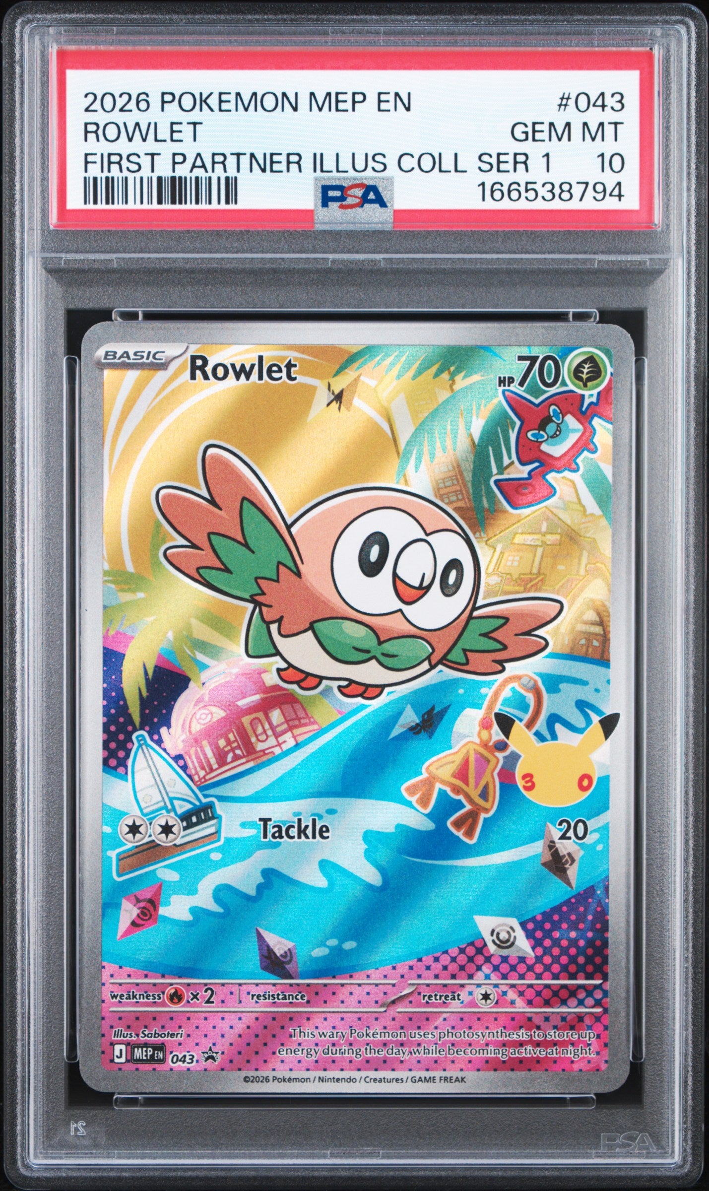 PSA 10 - Rowlet MEP043 First Partner Ilustration Coll. x794 - Pokemon