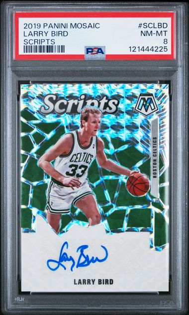 PSA 8 - Larry Bird 2019 Panini Mosaic Scripts Autograph - Basketball