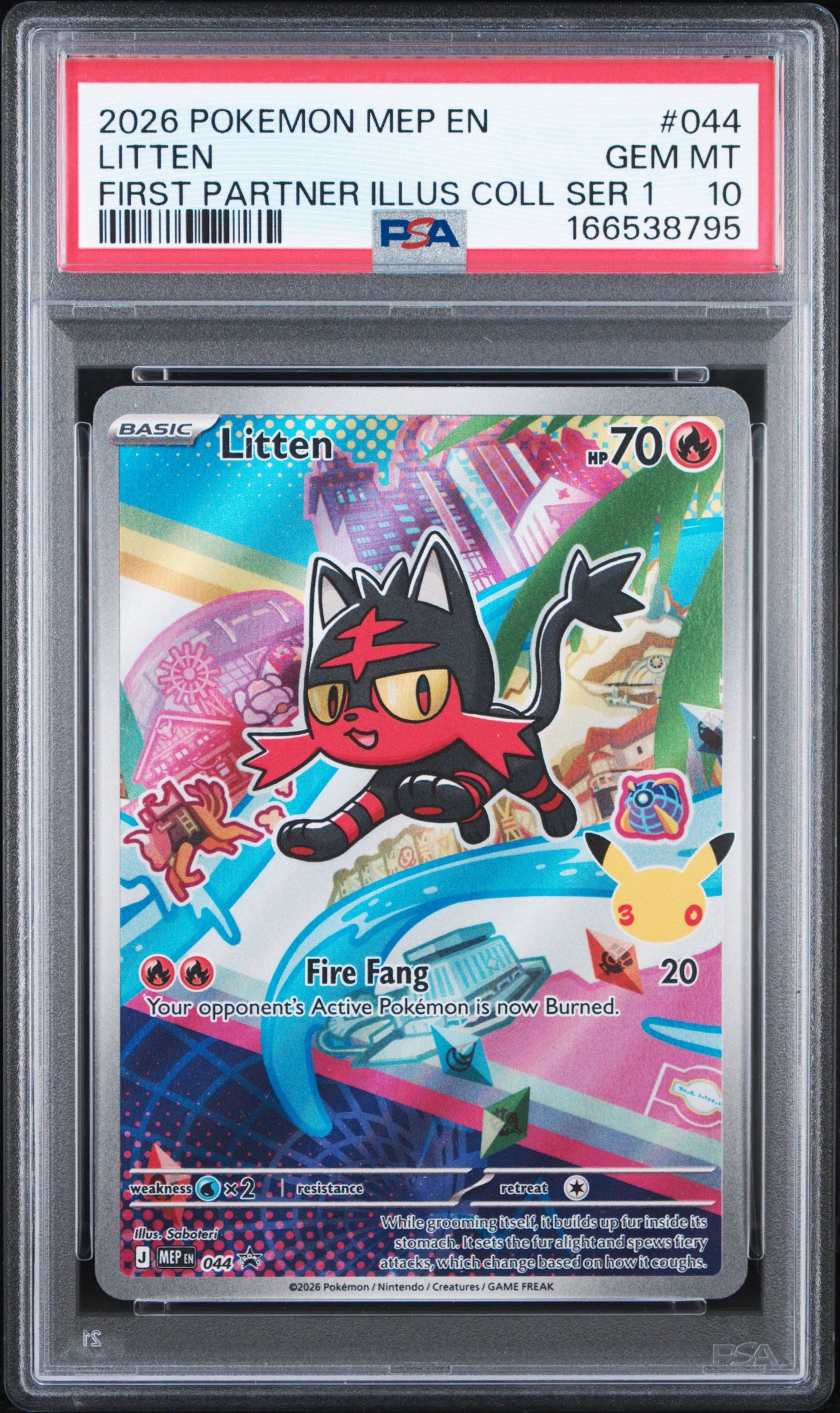 PSA 10 - Litten MEP044 First Partner Ilustration Coll. x795 - Pokemon