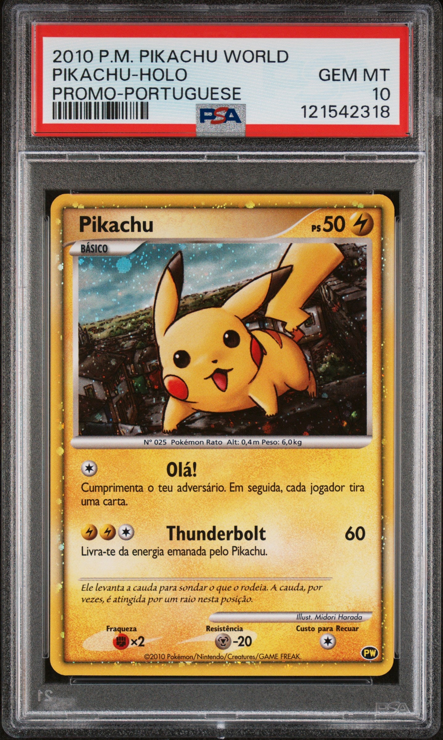 PSA 10 - Pikachu Holo 2010 World Collection Promo Portugese - Pokemon
