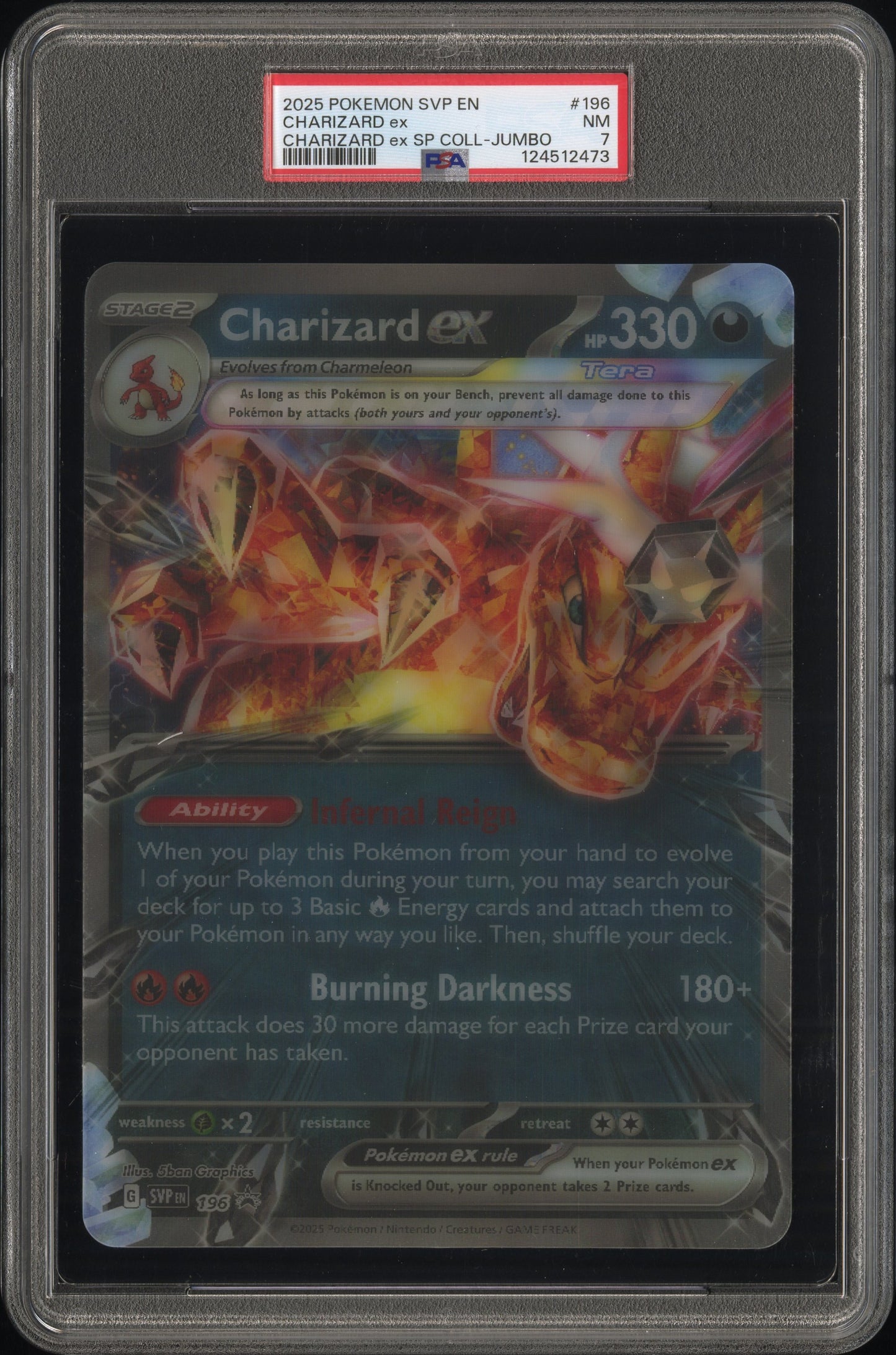 PSA 7 - Charizard ex SVP196 & 054/091 JUMBO LENTICULAR Promo - Pokemon
