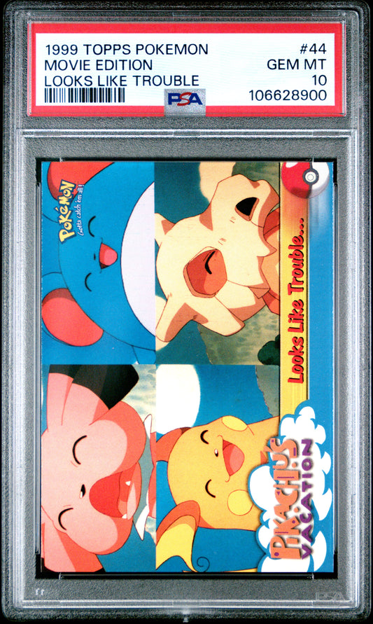 PSA 10 - Looks Like Trouble #44 1999 TOPPS Movie Edition - Pokemon