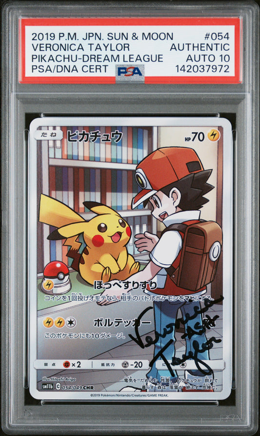 PSA AUTH/AUTO 10 - Pikachu 054/049 Dream League Veronica Taylor x972 - Pokemon